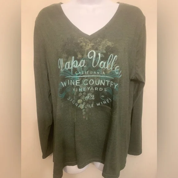 Wine-Theme Long Sleeve T-Shirt Lot of 2 Size XL - Picture 9 of 14